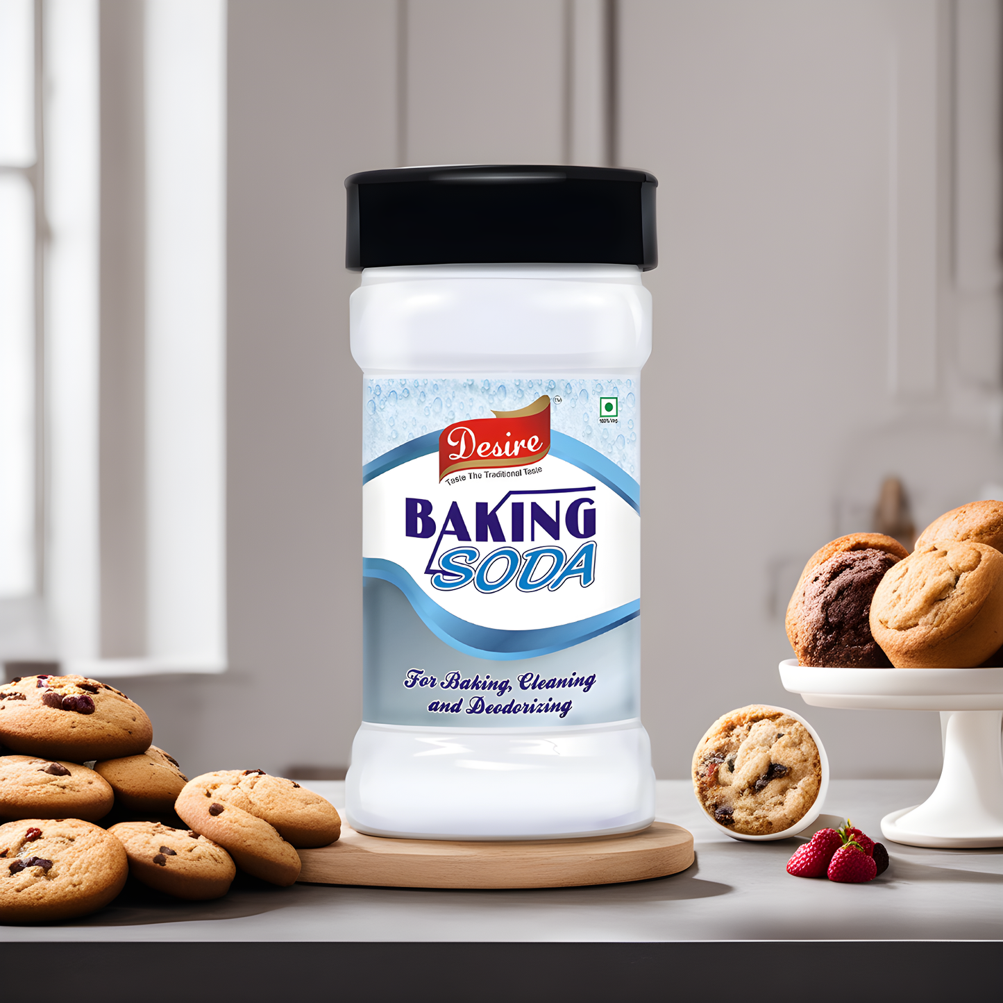 Desire Baking Soda 100 Gram | Pure & Versatile for Baking, Cleaning, and Deodorizing | Perfect for Cakes, Cookies, and Breads | Natural Cleaner for Kitchen, Bathroom, and More