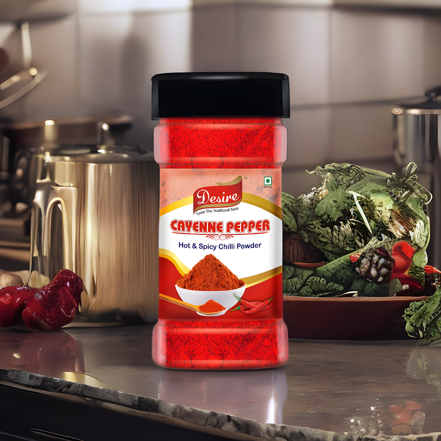 Desire Cayenne Pepper Powder 200 Gram - Hot & Spicy Chili Powder, Perfect for Cooking, Seasoning.