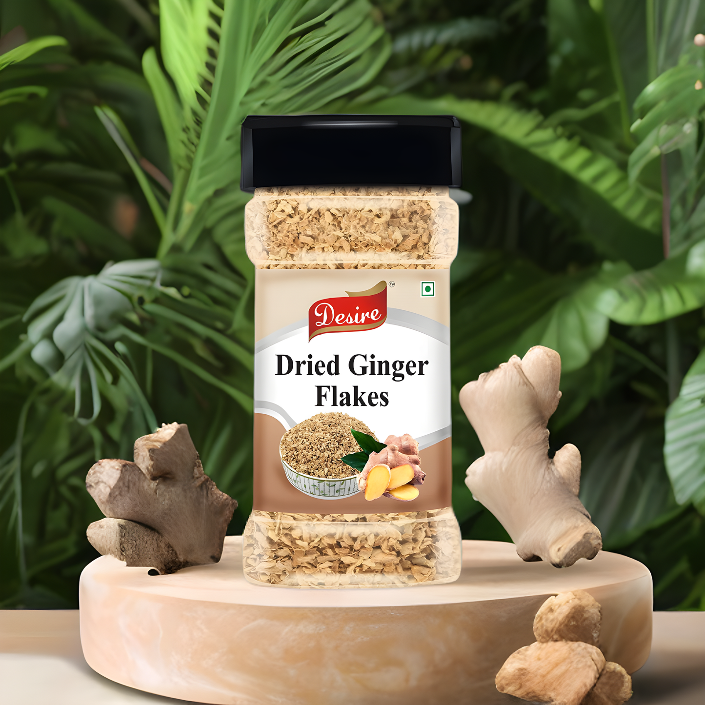 Desire Dried Ginger Flakes – 80 Gram | Rich Aroma, Enhances Digestion & Boosts Immunity | Pure & Natural | Ideal for Cooking & Tea