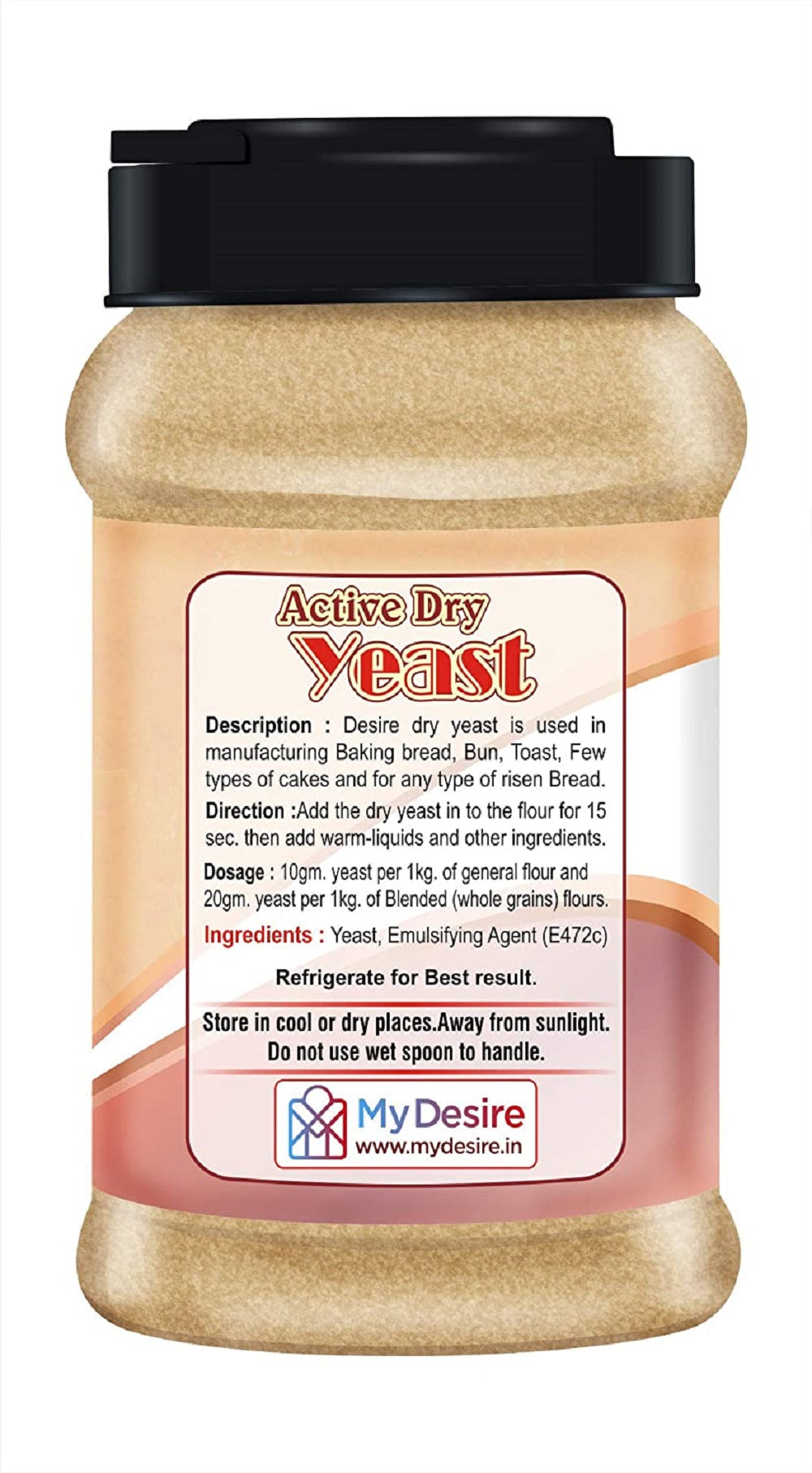 Desire Baker's Active Dry Yeast 500 Grams | Perfect for Bread, Pizza Dough, Cakes & More | Instant Dry Yeast