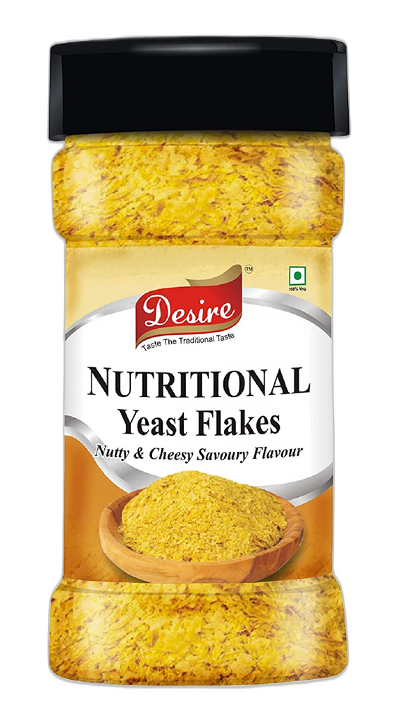 Desire Instant Nutritional Yeast Flakes 50 Gram | Vegan, Gluten-Free | Non-GMO | Rich in B Vitamins & Fiber | Nutty & Cheesy Taste