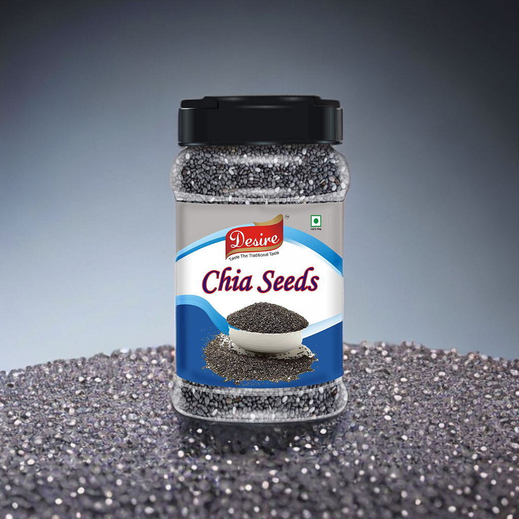 Desire Raw Healthy Chia Seeds 500 Gram - Premium Raw Chia Seed | Healthy Snacks | Chia Seeds for Weight Loss