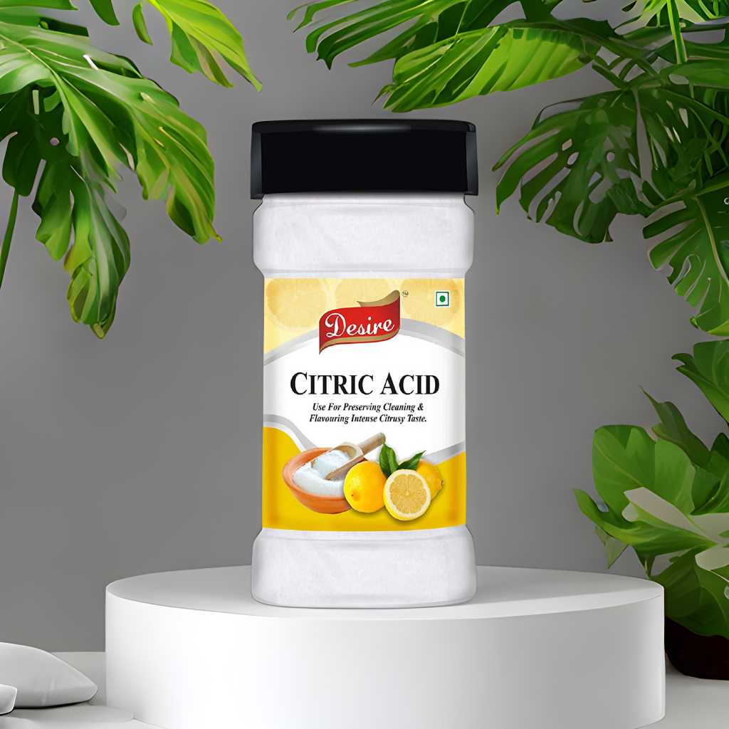 Desire Pure Citric Acid Crystals 100 Grams (Pure Citric Acid Powder for Cleaning - Food Grade, Nimbu Sat - Multiple Uses for Home and Kitchen - Natural Preservative and Flavoring Agent)