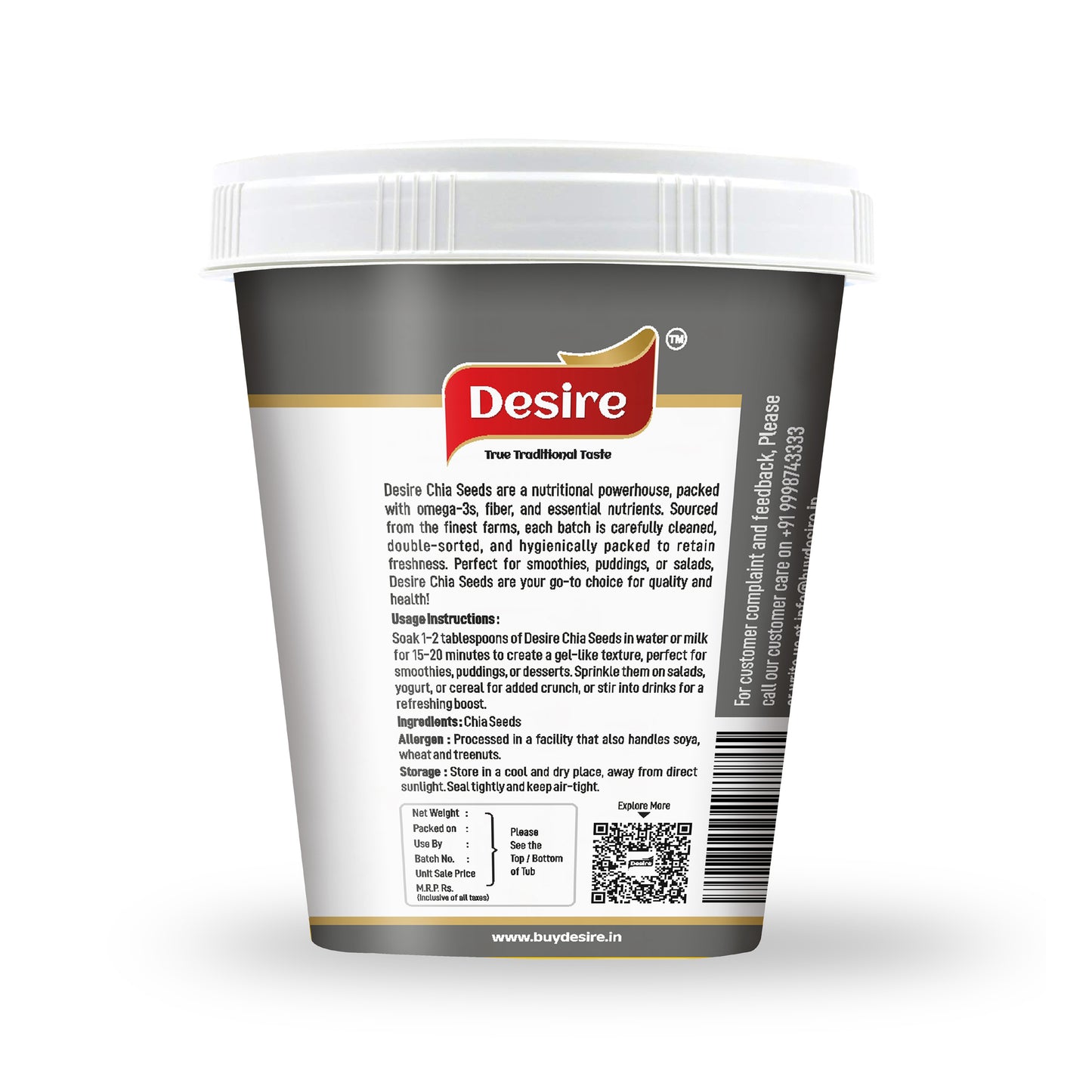 Desire Chia Seeds 250 Grams