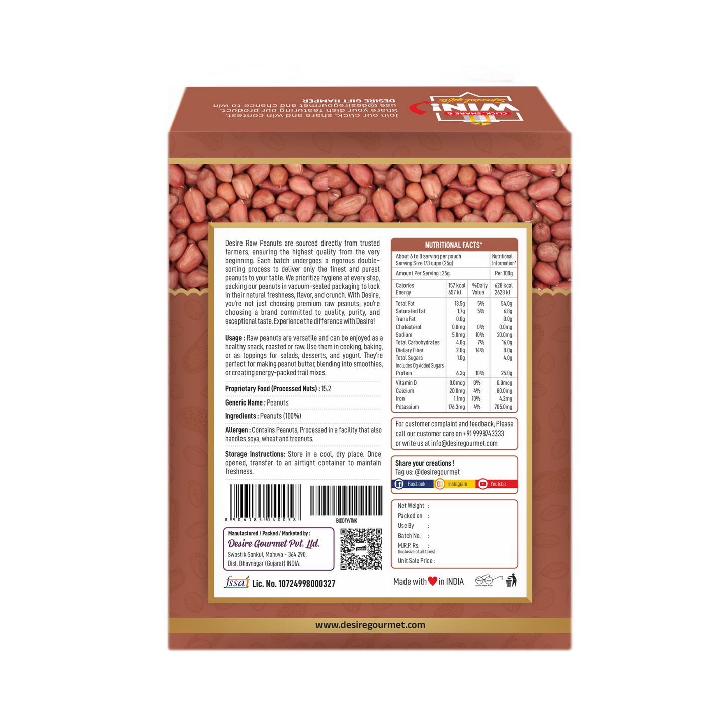 Desire Raw Peanuts 1 Kg
