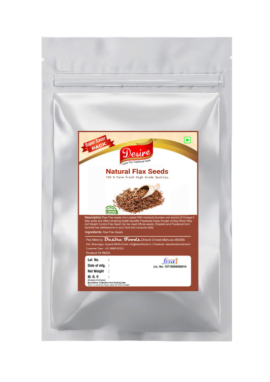 Desire Flax Seeds 1 Kg - Raw Flax Seeds for Weight Loss | Diet Food | Flax Seeds for Eating