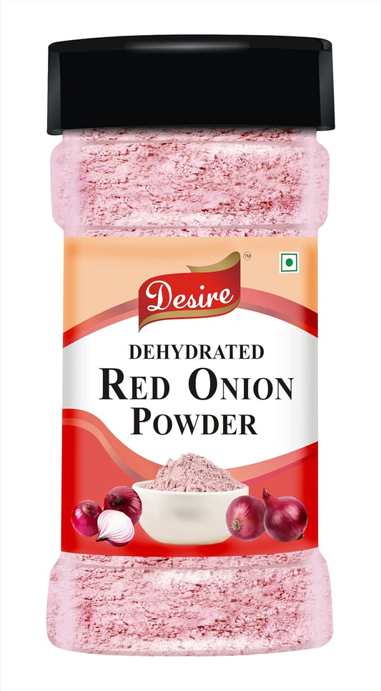 Desire Red Onion Powder 200 Gram| Pure & Natural Dehydrated Red Onion Powder | Ideal for Cooking, Seasoning & Spices | No Additives