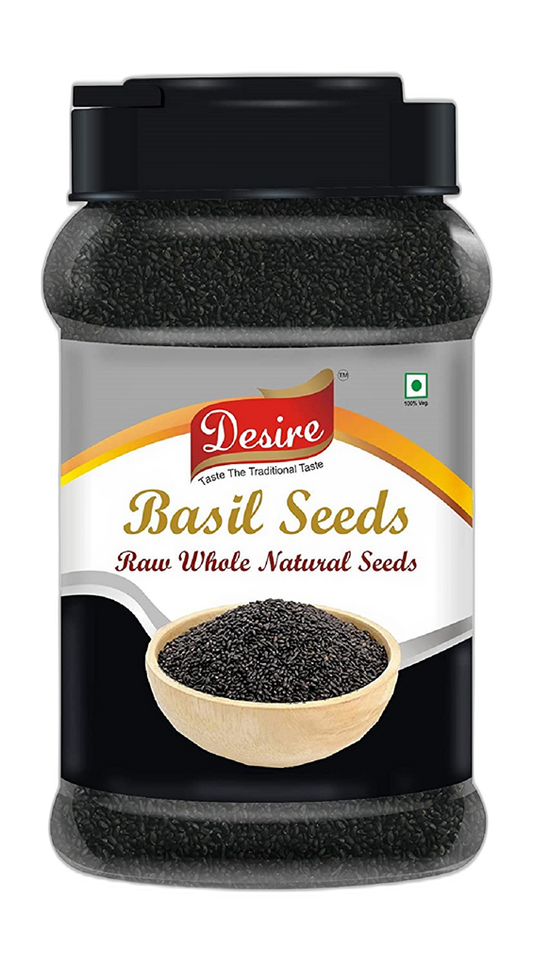 Desire Basil Seeds 500 Gram Jar |Tukmaria Seeds | Sabja Seeds | Seeds for Eating.