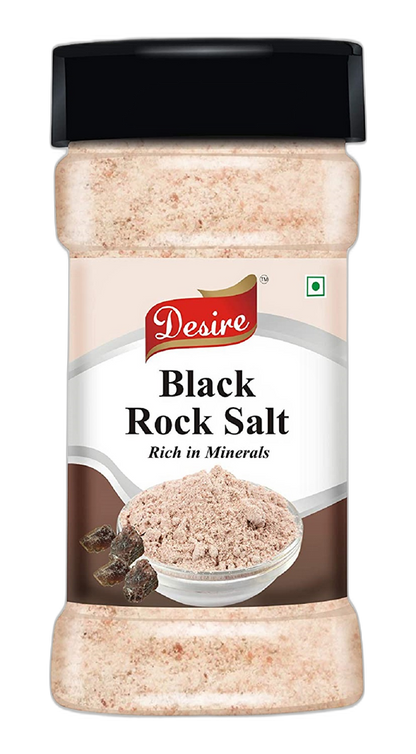 Desire Black Rock Salt Powder (Kala Namak) - 400 Gram | Pure & Natural Black Salt for Cooking & Seasoning