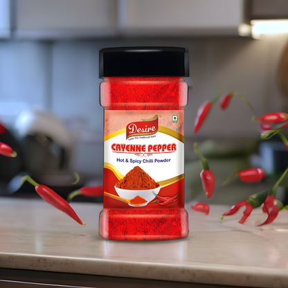 Desire Cayenne Pepper Powder 100 Gram - Hot & Spicy Chili Powder, Perfect for Cooking, Seasoning.