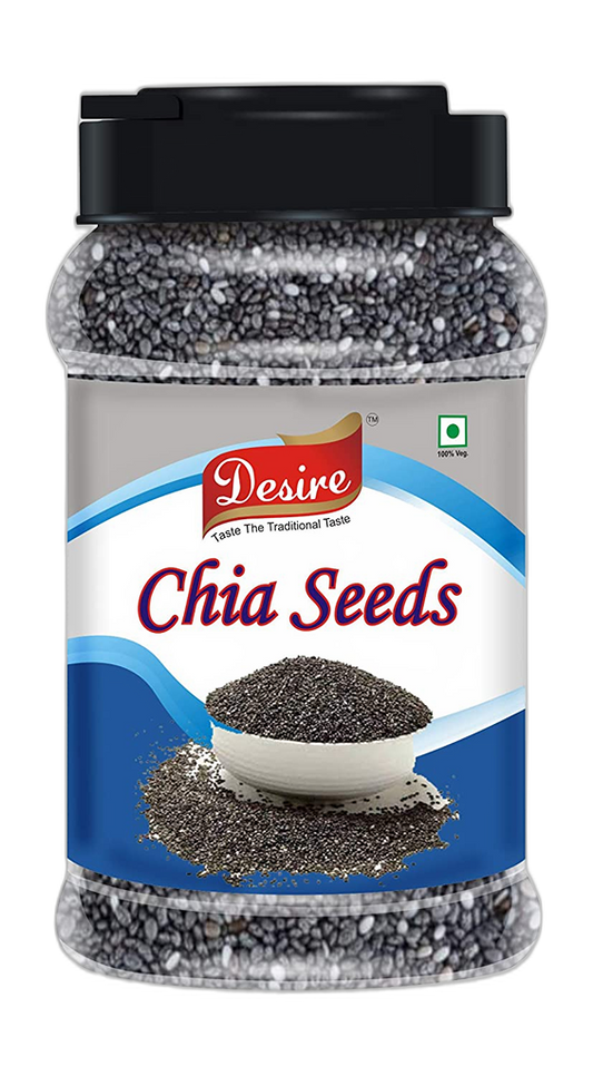 Desire Raw Healthy Chia Seeds 500 Gram - Premium Raw Chia Seed | Healthy Snacks | Chia Seeds for Weight Loss