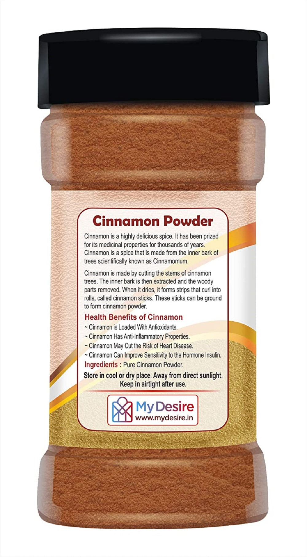 Desire Cinnamon (Dalcheeni) Powder 100 Gram in Jar [Flavourful Indian Spices]