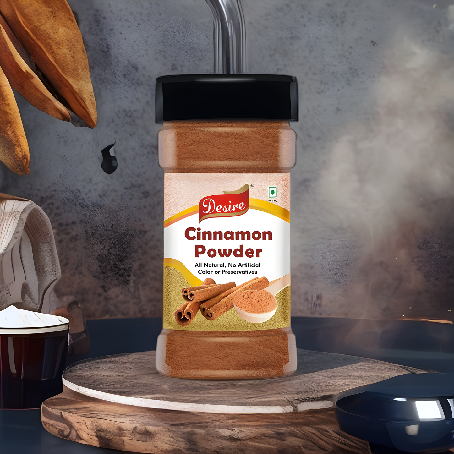 Desire Cinnamon (Dalcheeni) Powder 100 Gram in Jar [Flavourful Indian Spices]