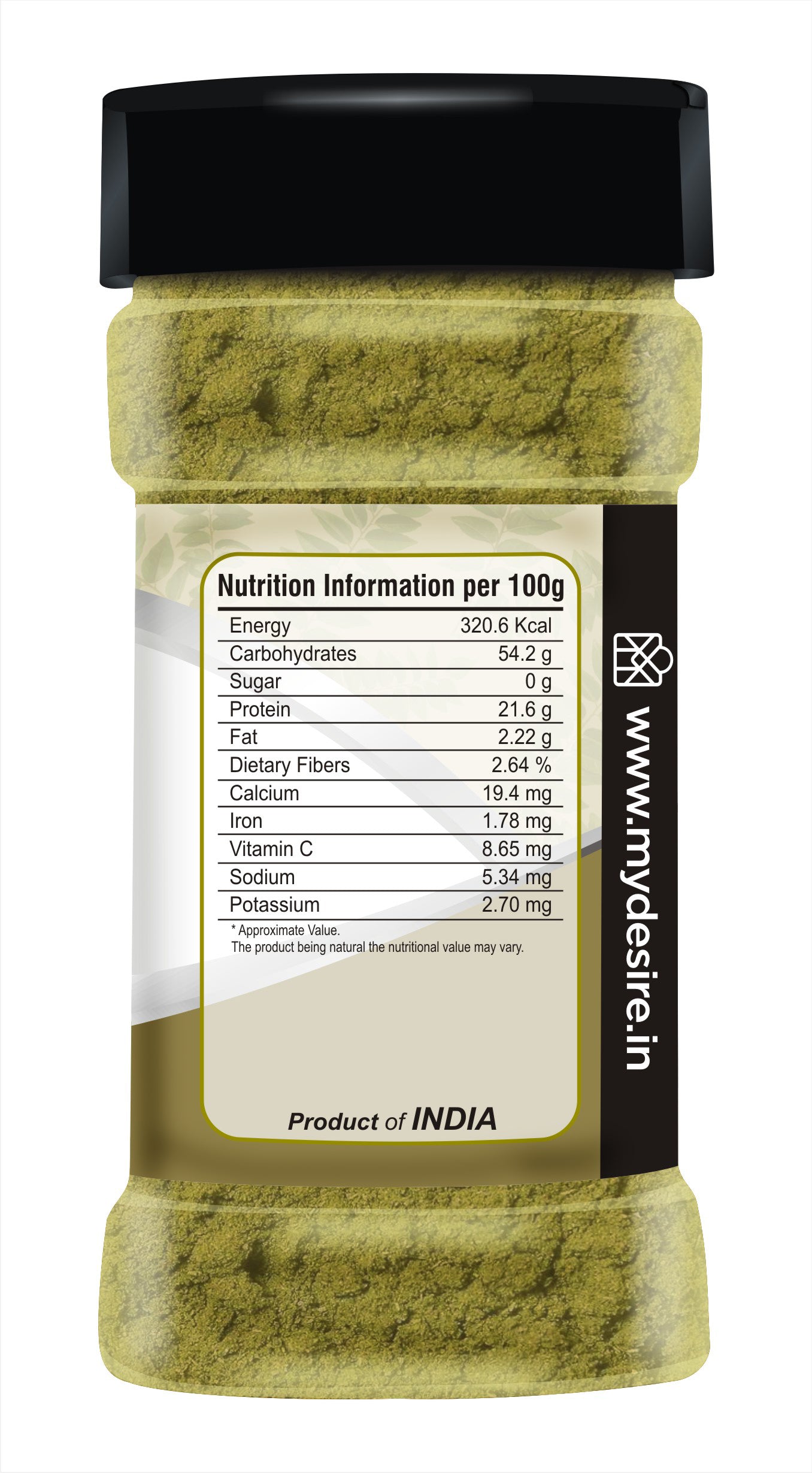 Desire Curry Leaf Powder 80 Gram Dried Kadi Patta Powder Pure Natural Spice for Authentic Indian Recipes