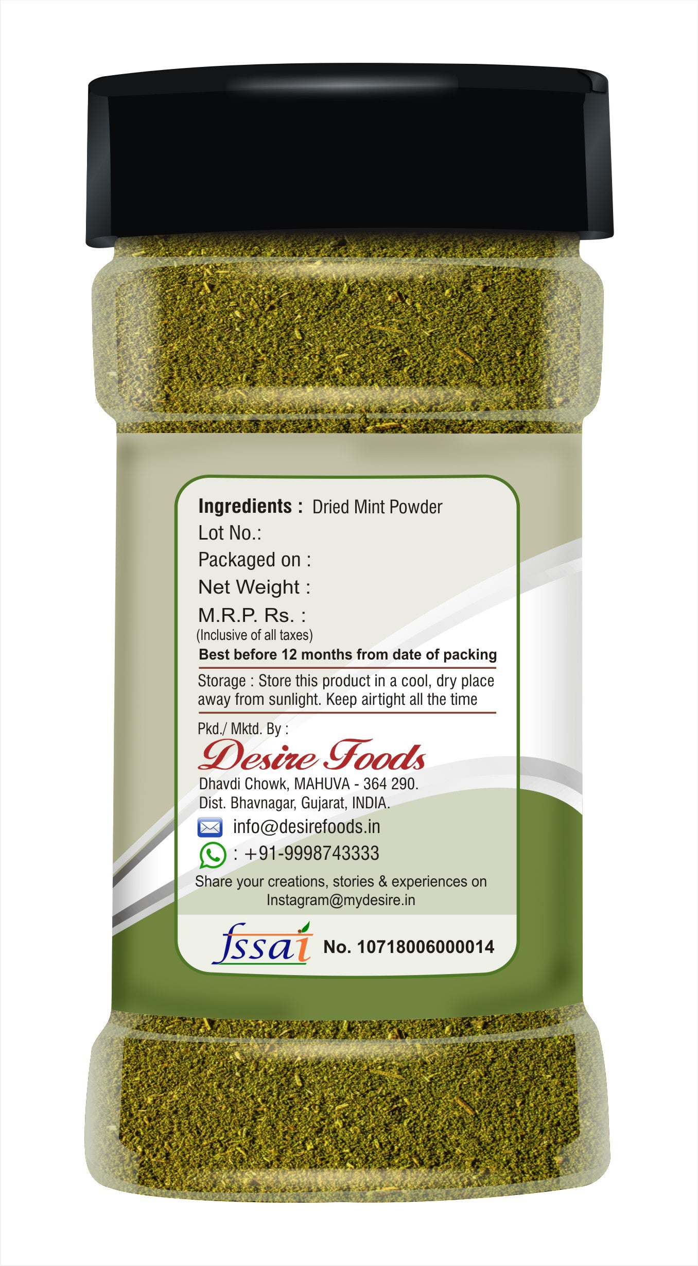 Desire Dried Mint Powder 400g