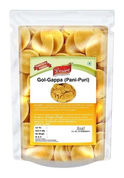 Desire Panipuri Pellets 1 Kg I Hygienic & Tasty I Ready to Fry I Golgappe.