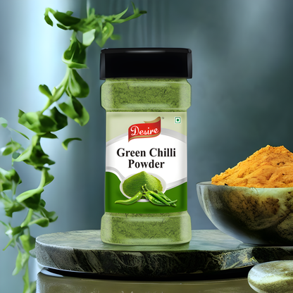Desire Green Chilli Powder | Hari Mirchi Powder | 200g | Spicy & Aromatic Seasoning for Cooking