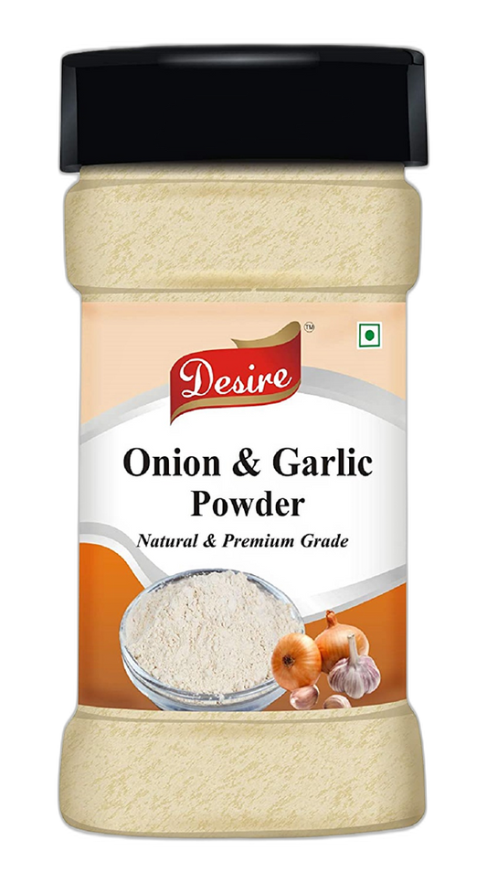 Desire Onion and Garlic Powder 200 Gram | Blend of Pure, Natural Dehydrated Onion & Garlic | Perfect for Cooking, Seasoning, Spices | No Additives, Non-GMO