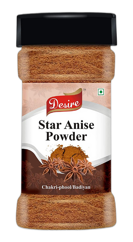 Desire Star Anise Powder Jar, 80 Gram [Chakri Phool Powdered, Badiyan Powder]
