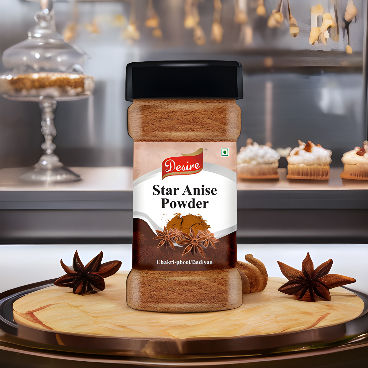 Desire Star Anise Powder Jar, 80 Gram [Chakri Phool Powdered, Badiyan Powder]