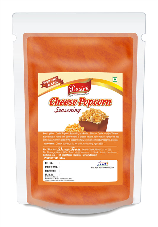 Desire Cheese Popcorn Seasoning Powder 1 Kg [for Popcorn Seasoning, Nachos, Pasta, Pizza, Sprinkle on French Fries]